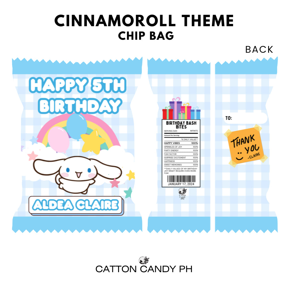 Personalized Birthday Loot Bag Party Favor Souvenir Chip Bag