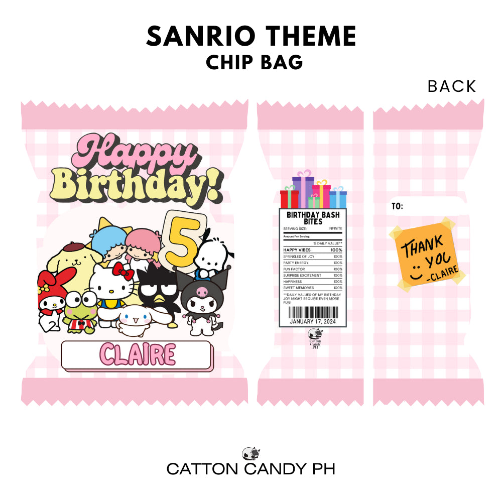 Personalized Birthday Loot Bag Party Favor Souvenir Chip Bag