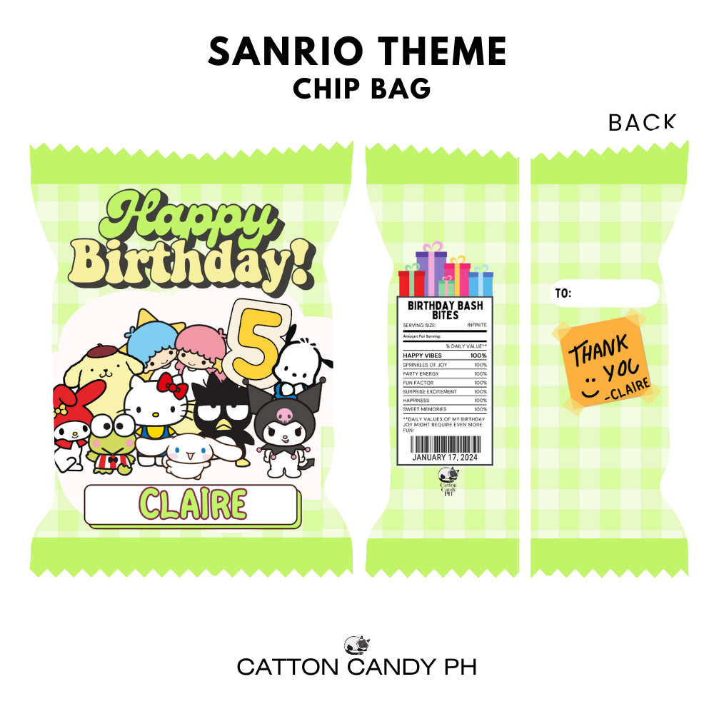 Personalized Birthday Loot Bag Party Favor Souvenir Chip Bag