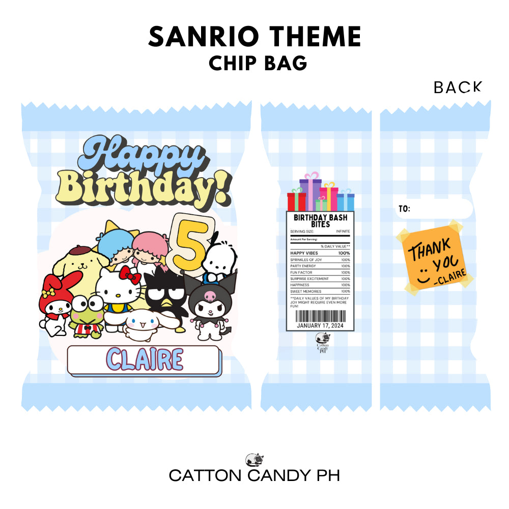 Personalized Birthday Loot Bag Party Favor Souvenir Chip Bag