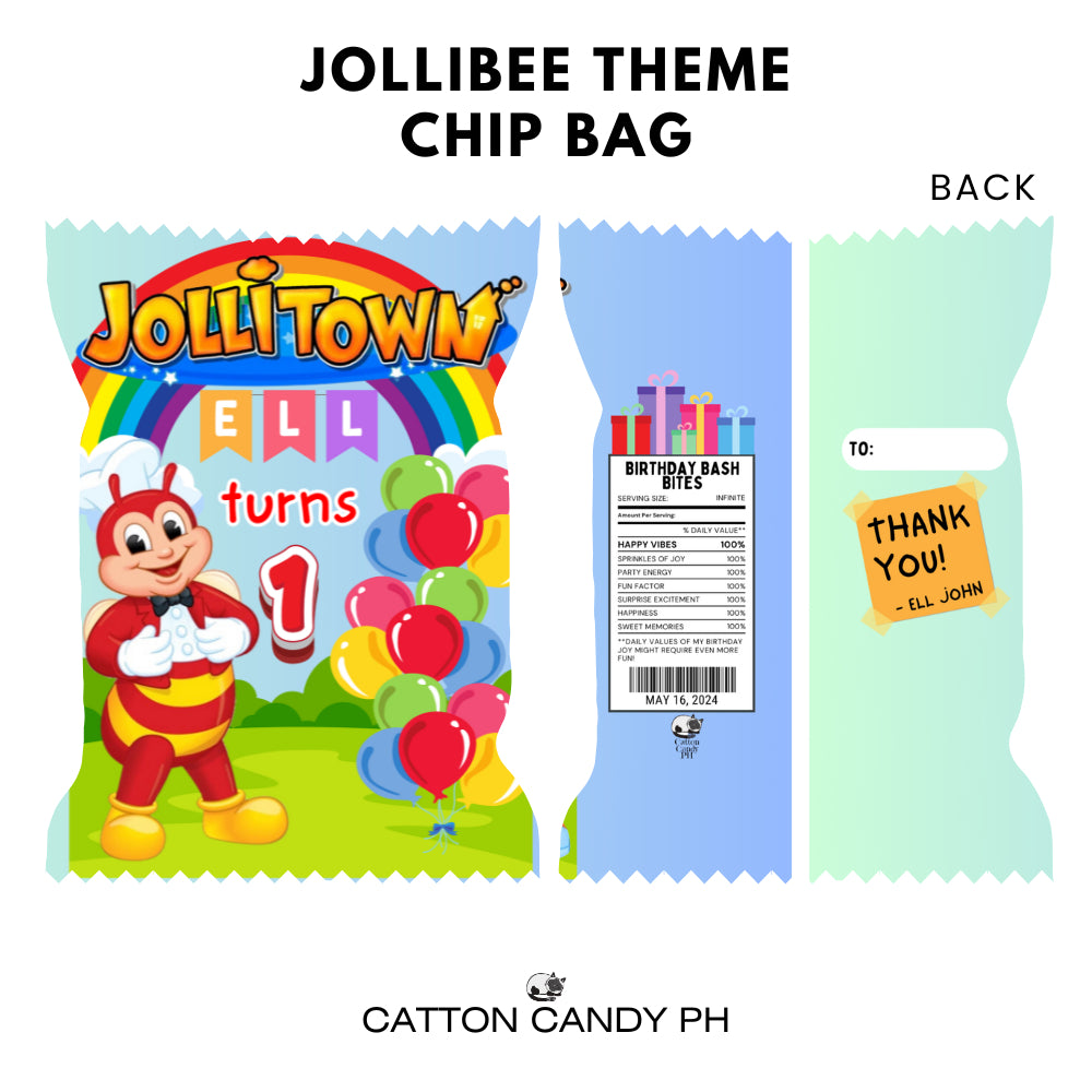 Personalized Birthday Loot Bag Party Favor Souvenir Chip Bag