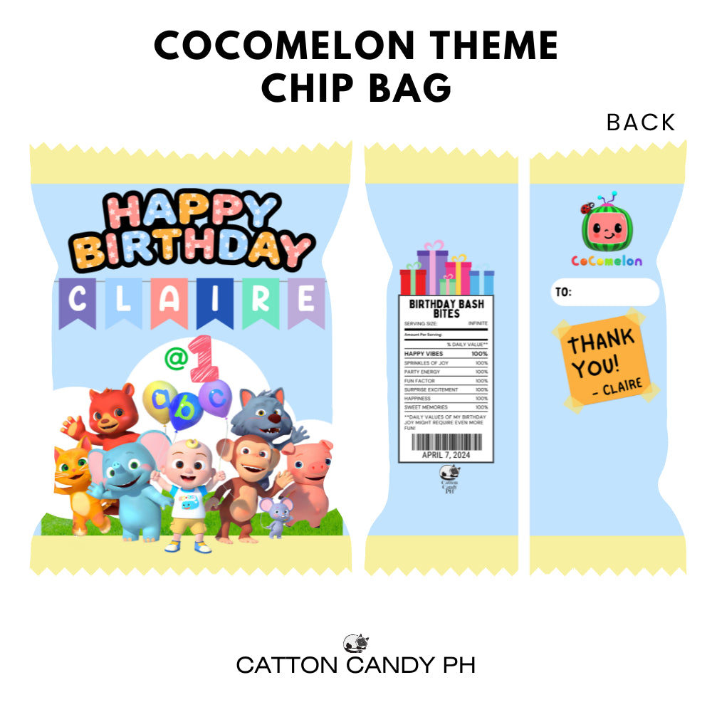 Personalized Birthday Loot Bag Party Favor Souvenir Chip Bag