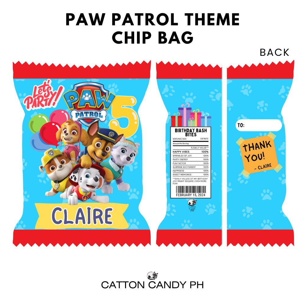 Personalized Birthday Loot Bag Party Favor Souvenir Chip Bag