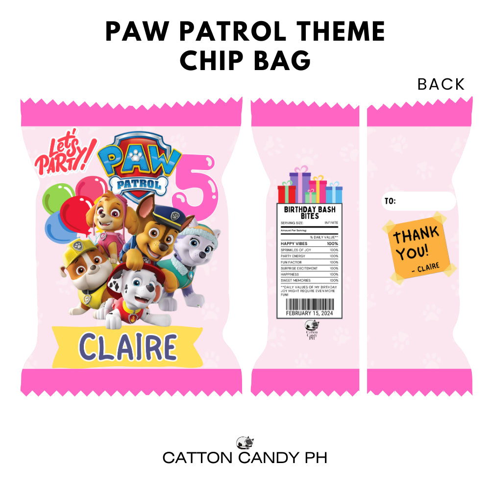 Personalized Birthday Loot Bag Party Favor Souvenir Chip Bag