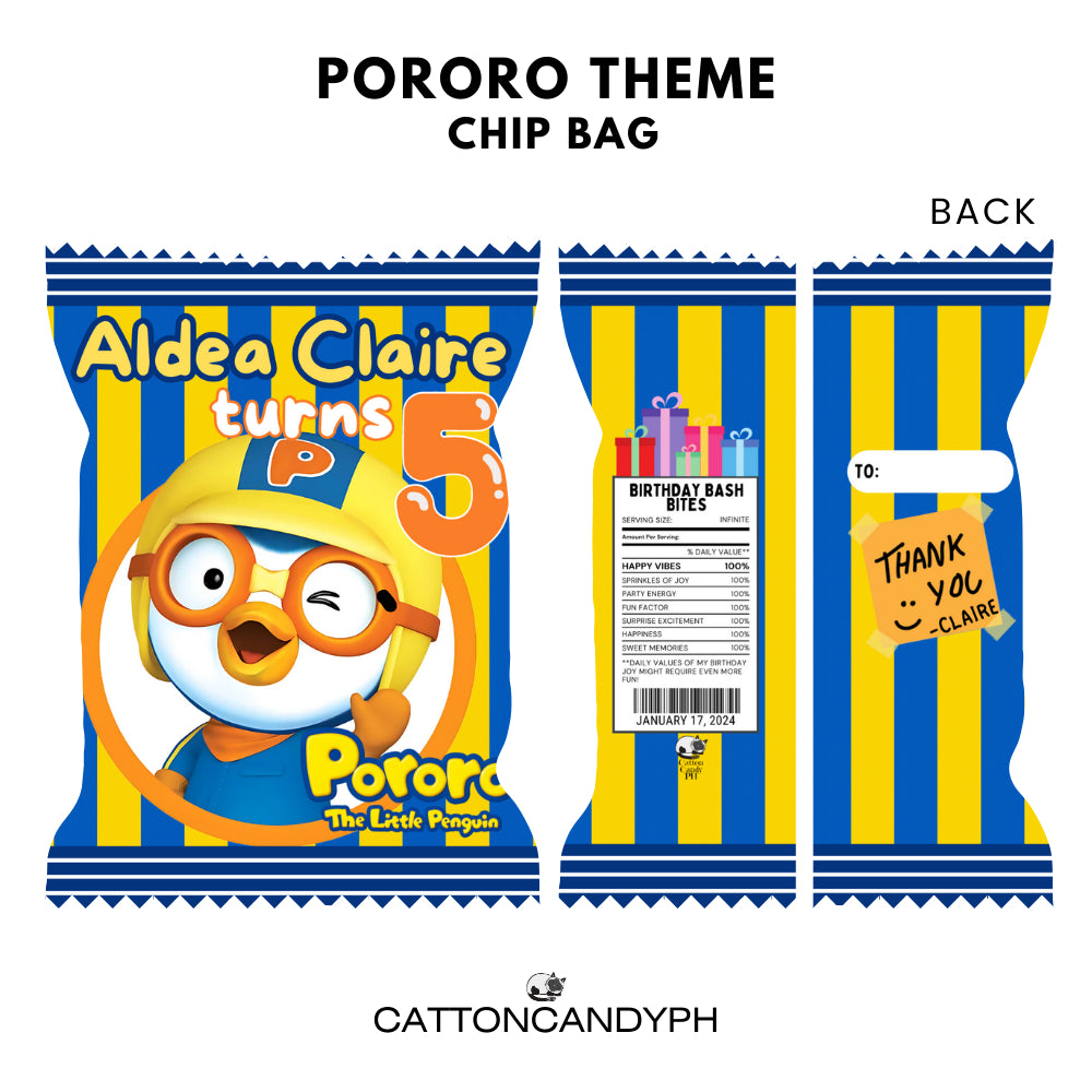 Personalized Birthday Loot Bag Party Favor Souvenir Chip Bag