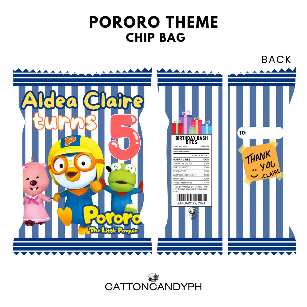 Personalized Birthday Loot Bag Party Favor Souvenir Chip Bag