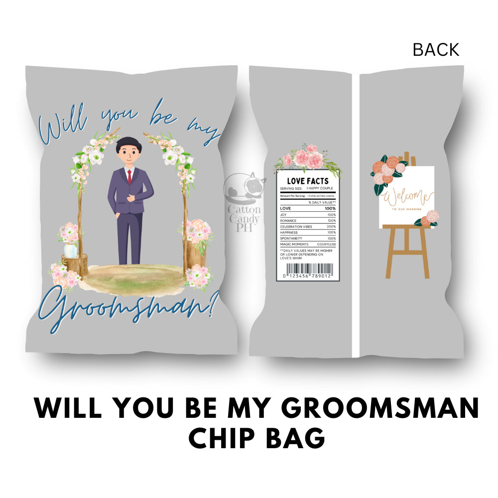 Bridesmaid Groomsman Flower Girl Ring Bearer Wedding Sponsors Proposal Gift Chip Bag
