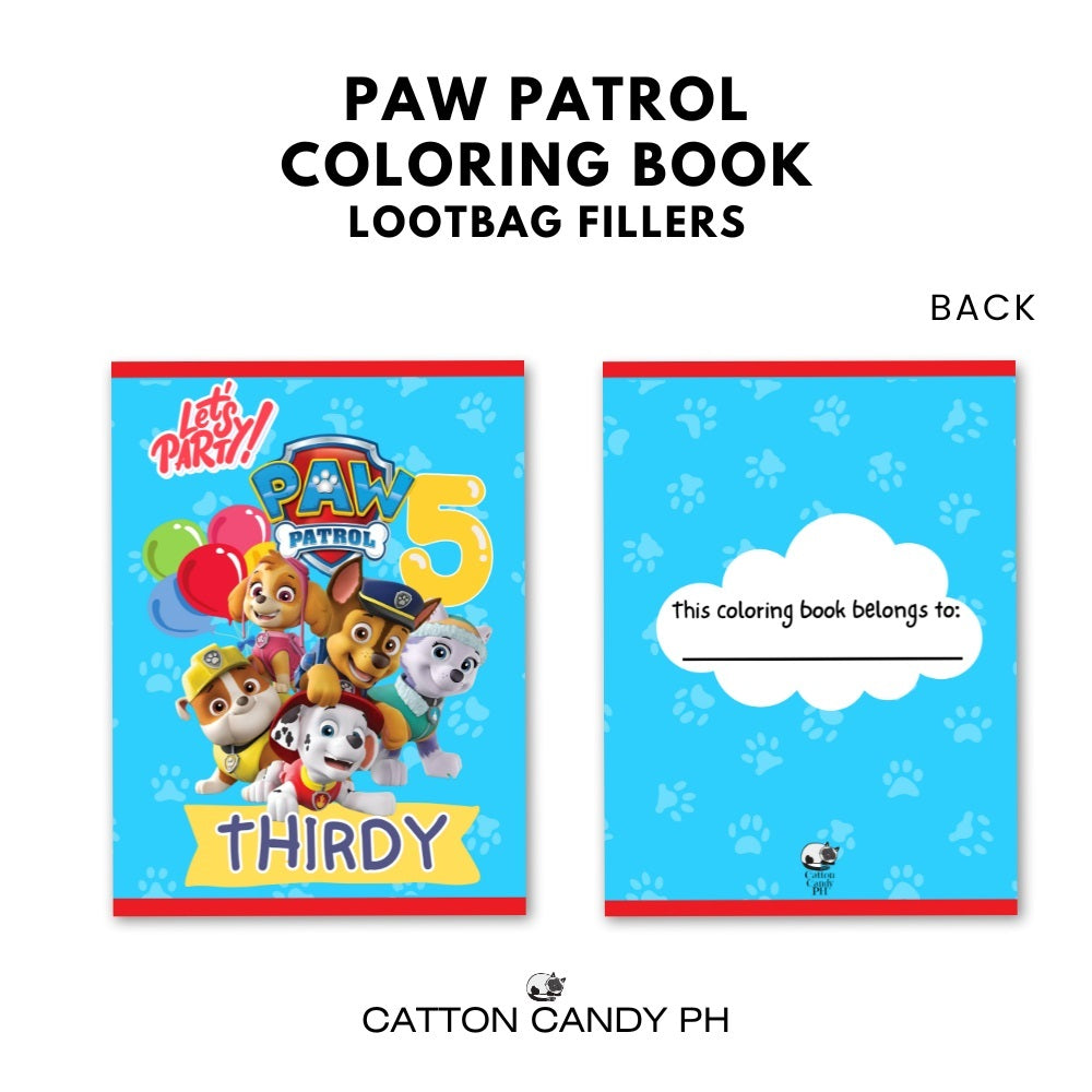Personalized coloring book loot bag fillers Party favors Birthday Souvenirs