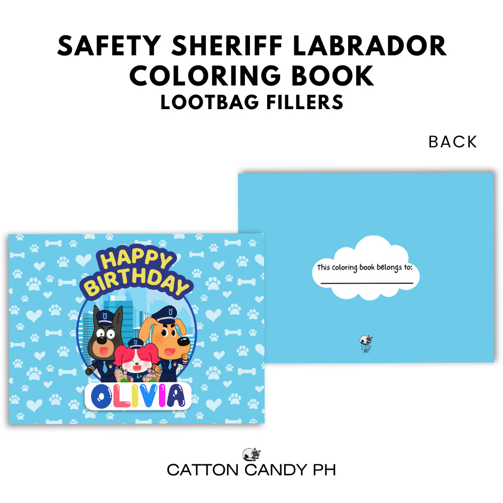 Personalized coloring book loot bag fillers Party favors Birthday Souvenirs