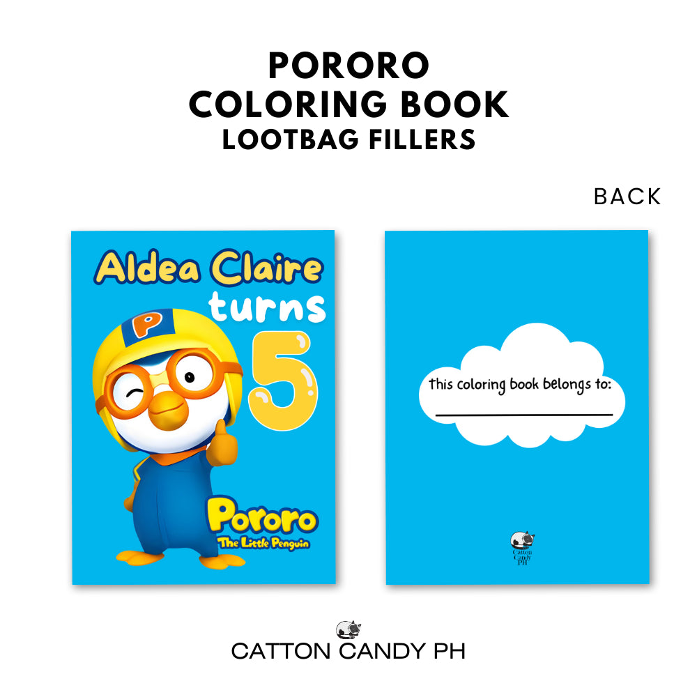 Personalized coloring book loot bag fillers Party favors Birthday Souvenirs