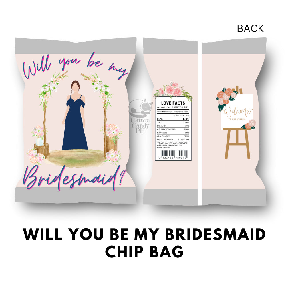 Bridesmaid Groomsman Flower Girl Ring Bearer Wedding Sponsors Proposal Gift Chip Bag