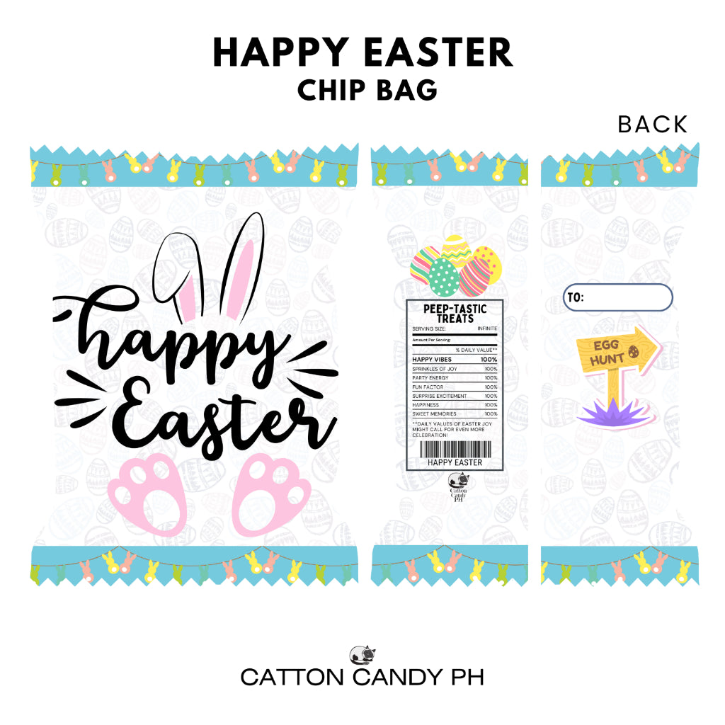 Happy Easter Sunday | Easter Egg Hunt | Chip Bag Loot Bag Party Holiday Favor