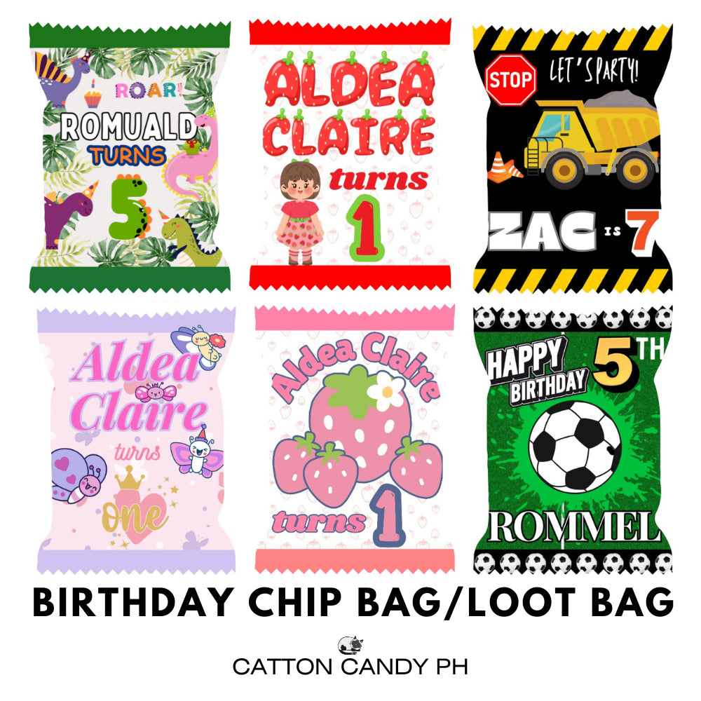 Themed Birthday Chip Bag Giveaways
