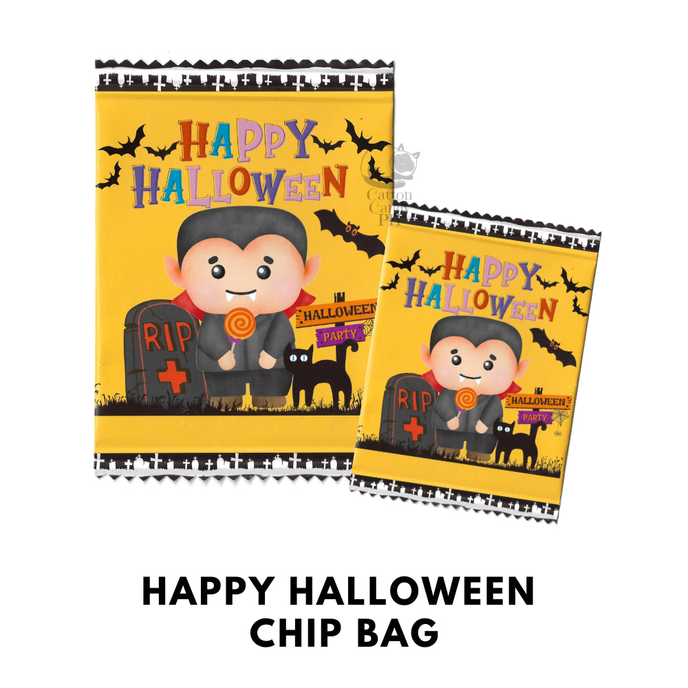 Happy Halloween Trick or Treat Cute Chip Bag Loot Bag Party Favor