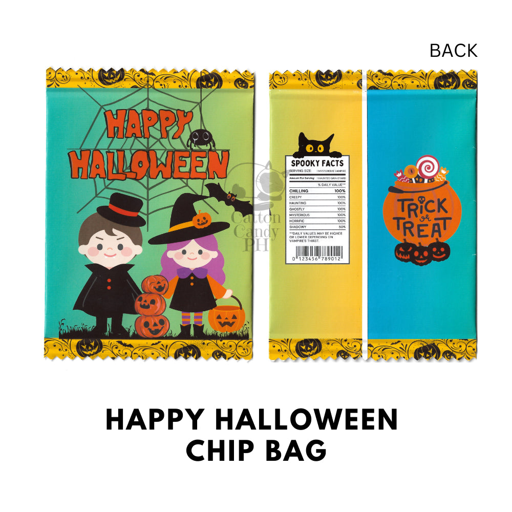 Happy Halloween Trick or Treat Cute Chip Bag Loot Bag Party Favor