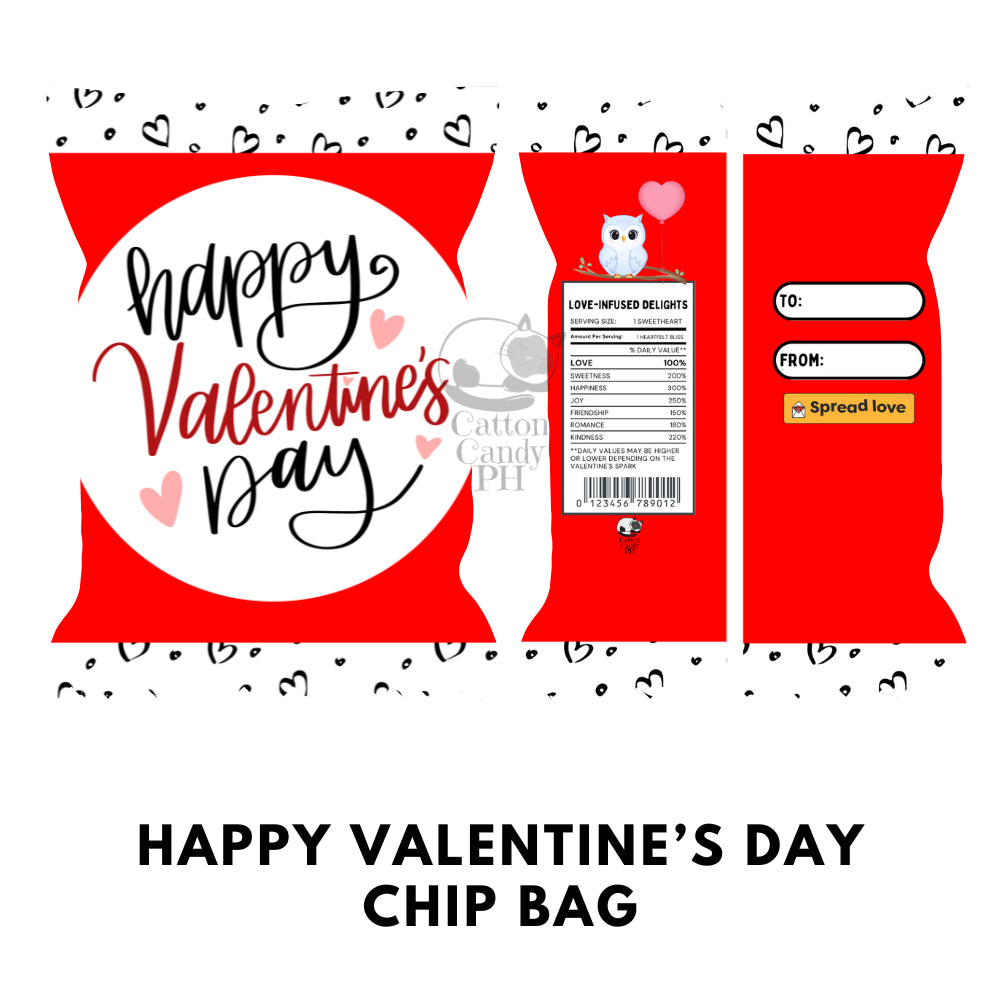 Happy Valentine's Day Chip Bag Loot Bag