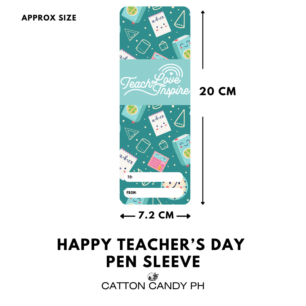 Happy Teacher's Day Pen Sleeve With Plastic (No pen included)