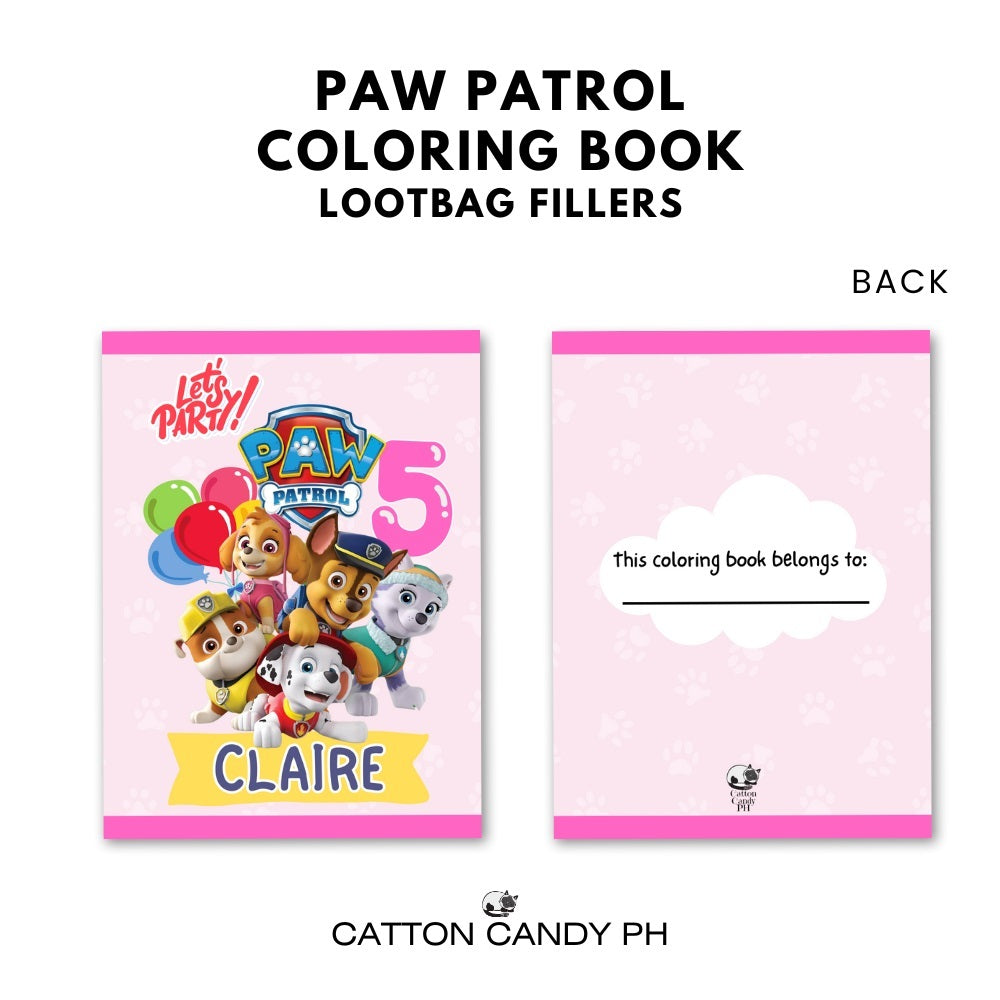 Personalized coloring book loot bag fillers Party favors Birthday Souvenirs
