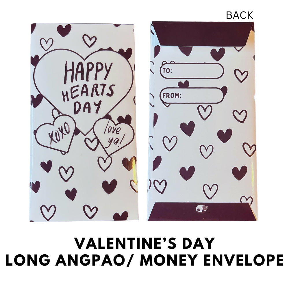 Valentine's Day Long Angpao Money Envelope: Festive Cash Gift Holder for Holiday Giving
