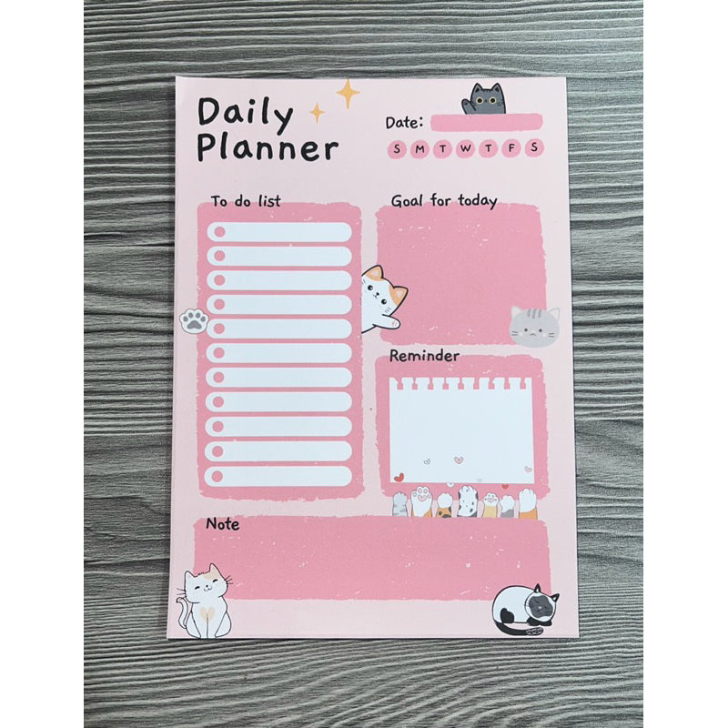 Cat Design Daily Planner Notepad