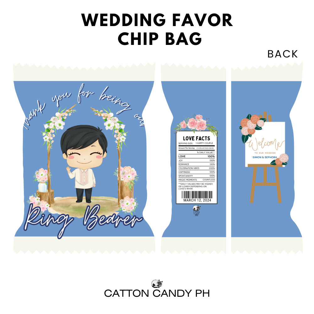 Bridesmaid Groomsman Flower Girl Ring Bearer Wedding Sponsors Proposal Gift Chip Bag