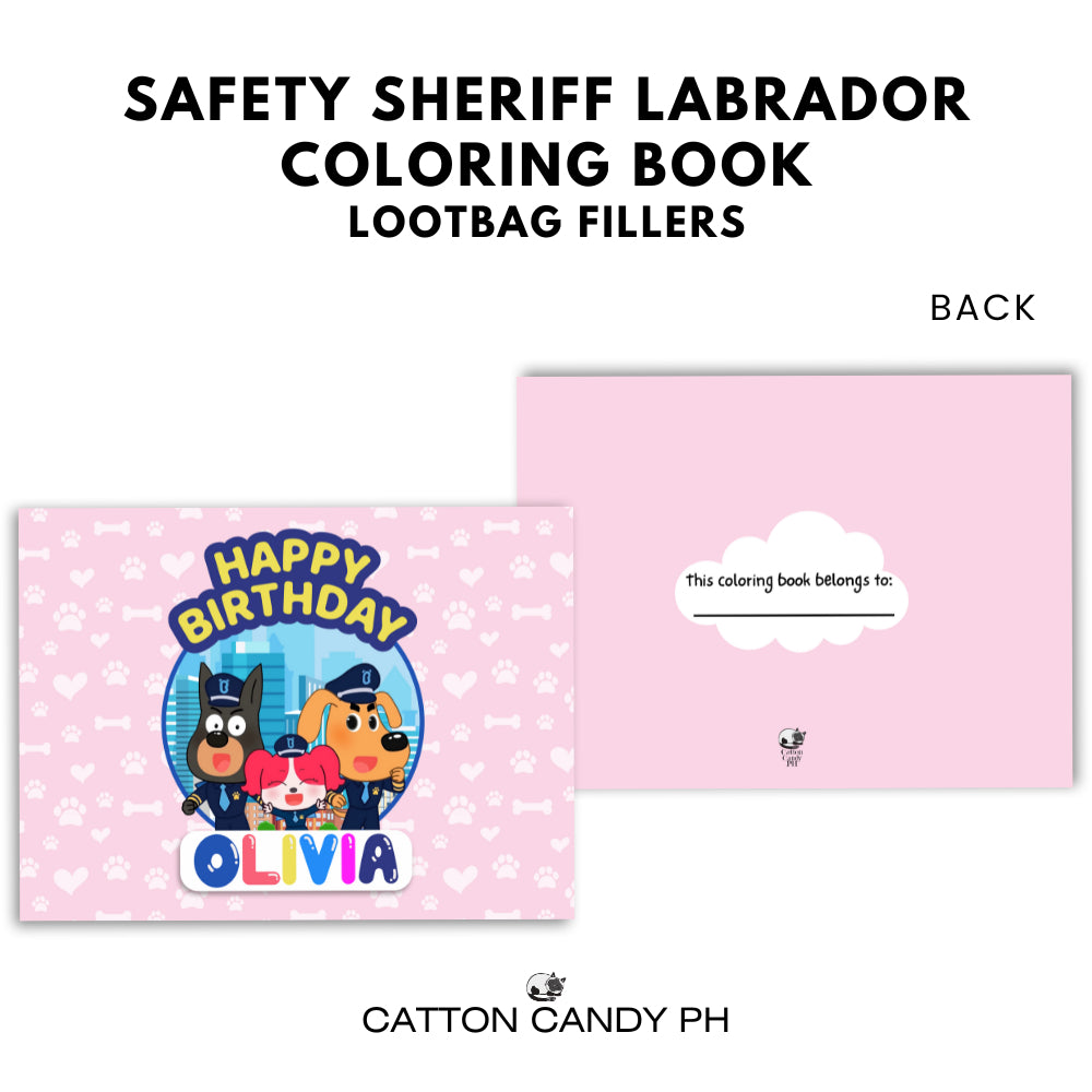 Personalized coloring book loot bag fillers Party favors Birthday Souvenirs