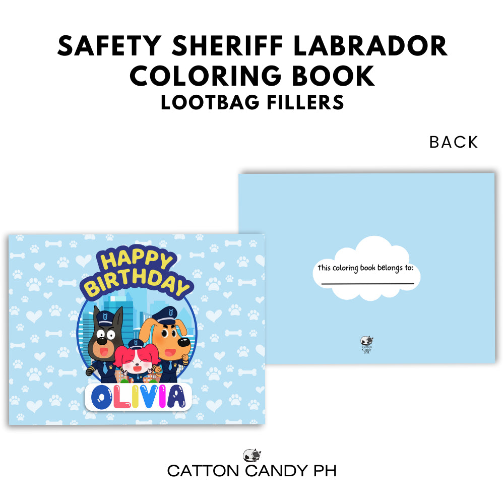 Personalized coloring book loot bag fillers Party favors Birthday Souvenirs