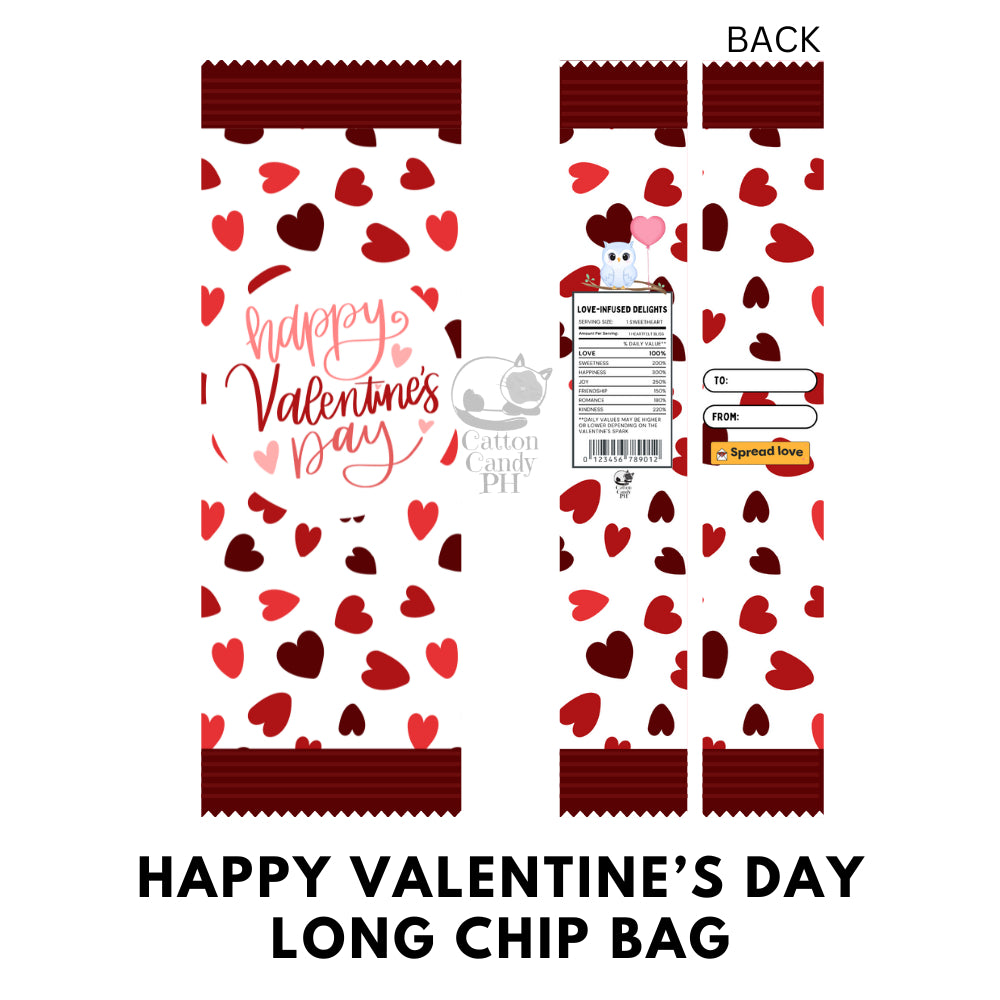 Valentine’s Day Heart’s Day Long Chip Bag Loot Bag Party Favor