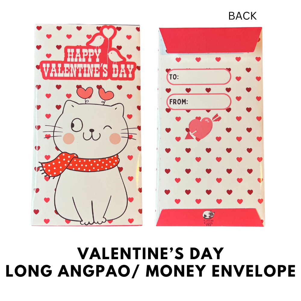 Valentine's Day Long Angpao Money Envelope: Festive Cash Gift Holder for Holiday Giving