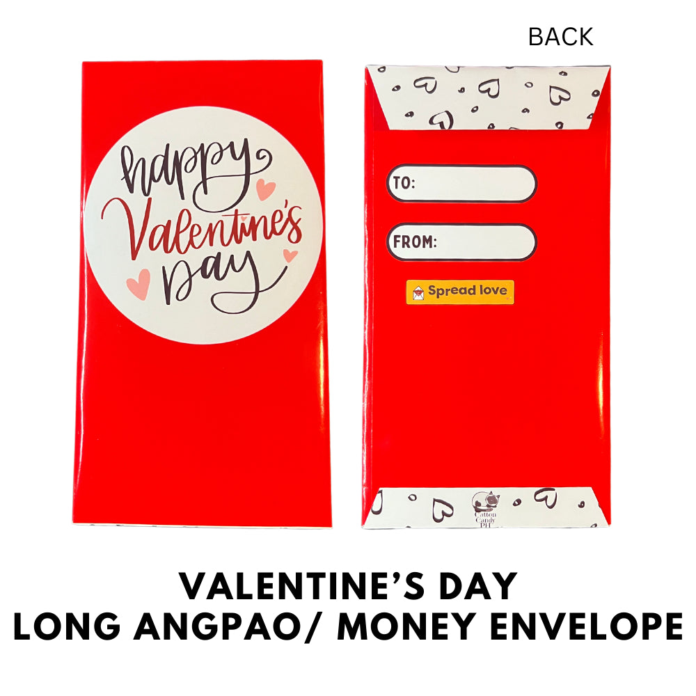 Valentine's Day Long Angpao Money Envelope: Festive Cash Gift Holder for Holiday Giving