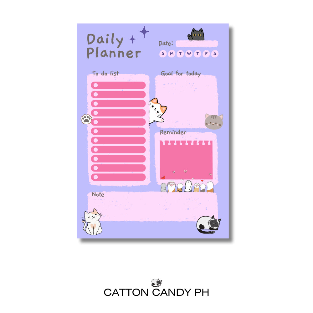 Cat Design Daily Planner Notepad