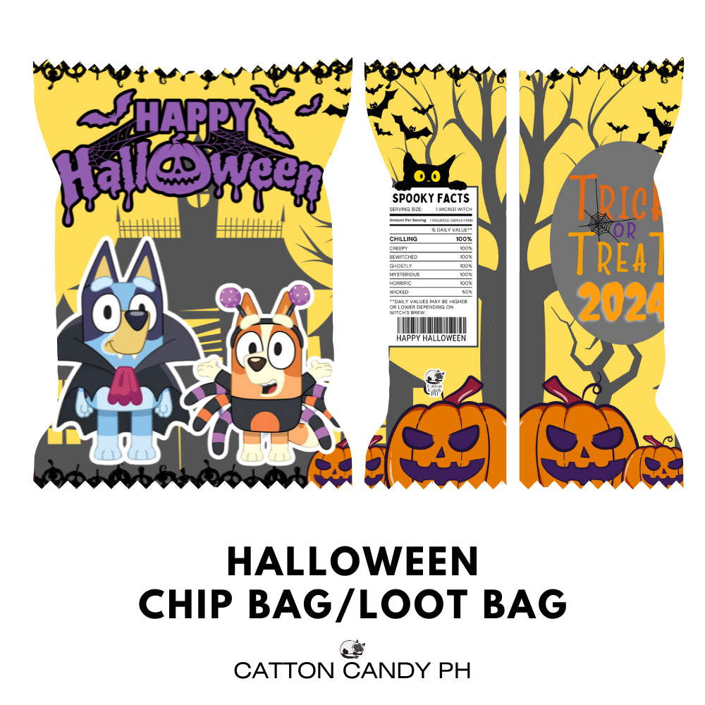 Happy Halloween Trick or Treat Cute Chip Bag Loot Bag Party Favor