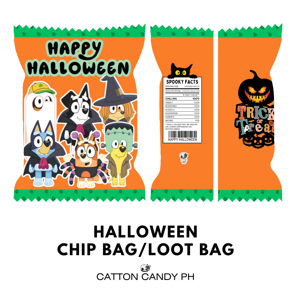 Happy Halloween Trick or Treat Cute Chip Bag Loot Bag Party Favor