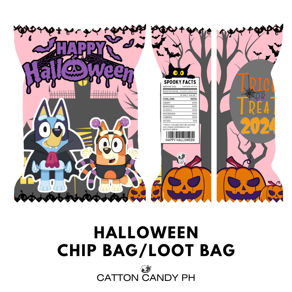 Happy Halloween Trick or Treat Cute Chip Bag Loot Bag Party Favor