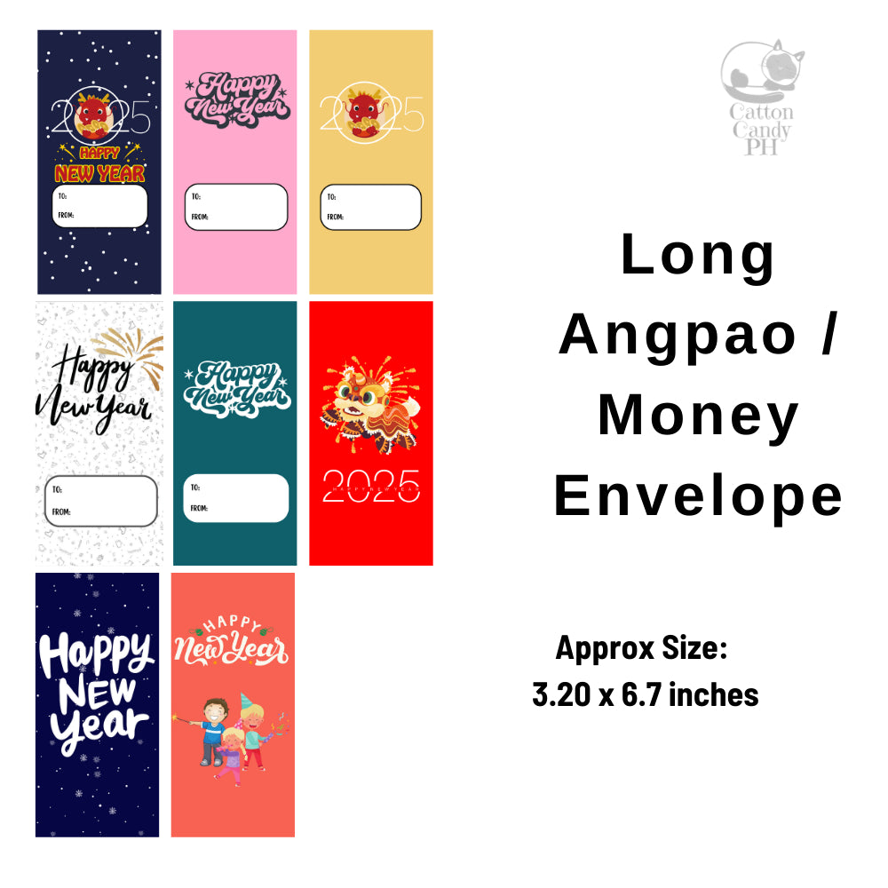 2025 New Year-Themed Long Angpao Money Envelope: Festive Cash Gift Holder for Holiday Giving