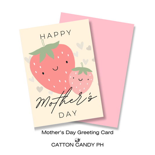 Happy Mother's Day Greeting Card (Strawberry) with Envelope