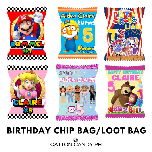 Personalized Birthday Loot Bag Party Favor Souvenir Chip Bag