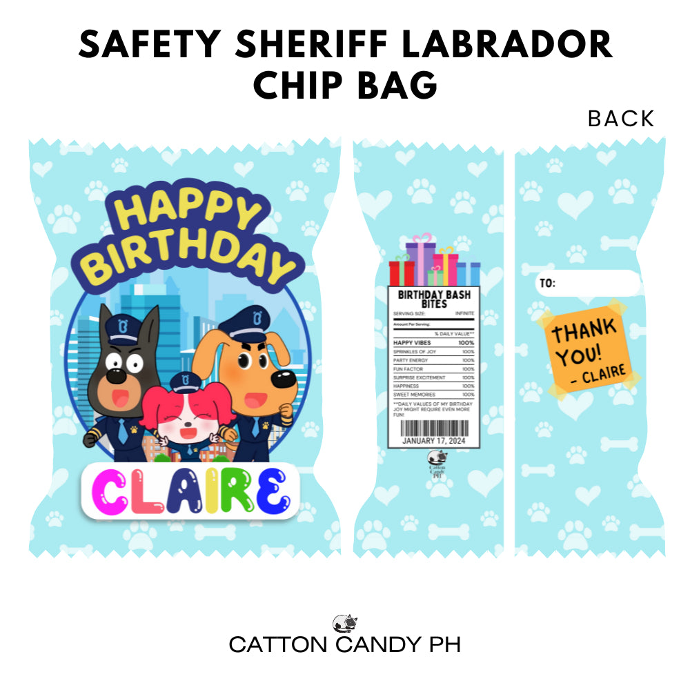 Personalized Birthday Loot Bag Party Favor Souvenir Chip Bag