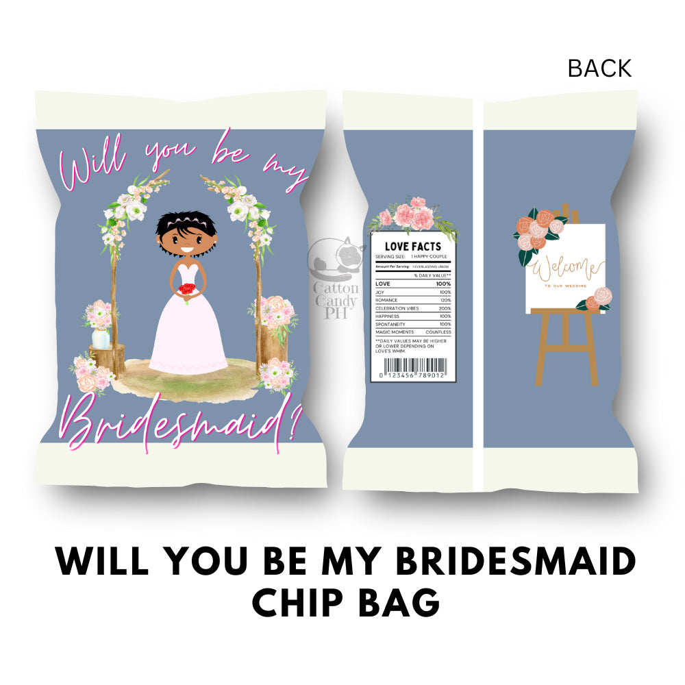 Bridesmaid Groomsman Flower Girl Ring Bearer Wedding Sponsors Proposal Gift Chip Bag