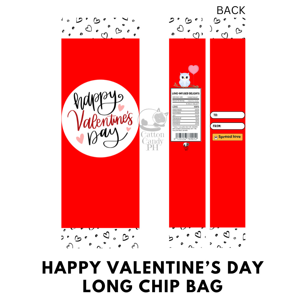 Valentine’s Day Heart’s Day Long Chip Bag Loot Bag Party Favor