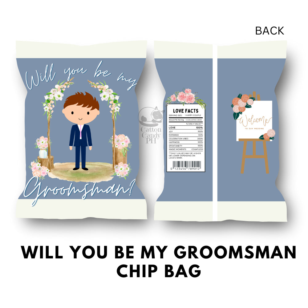 Bridesmaid Groomsman Flower Girl Ring Bearer Wedding Sponsors Proposal Gift Chip Bag