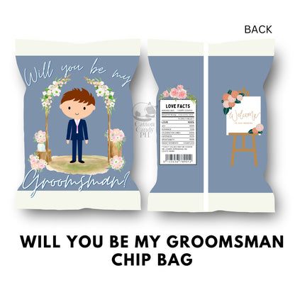 Bridesmaid Groomsman Flower Girl Ring Bearer Wedding Sponsors Proposal Gift Chip Bag