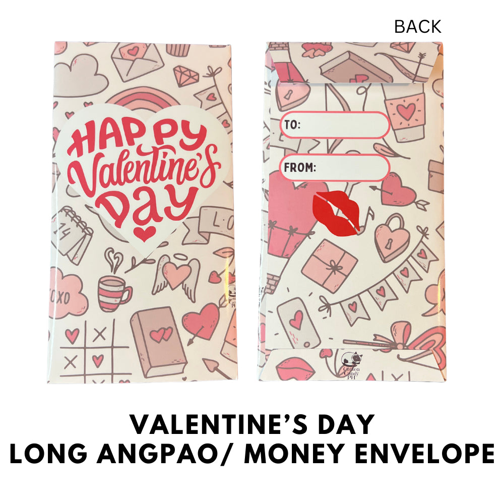Valentine's Day Long Angpao Money Envelope: Festive Cash Gift Holder for Holiday Giving