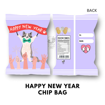 Christmas Santa Claus Reindeer Elf New Year Cute Chip Bag Loot Bag Party Holiday Favor