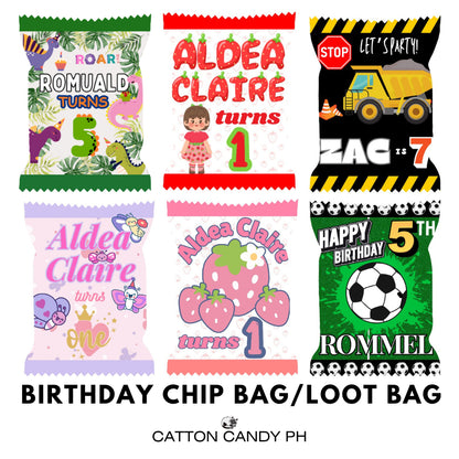Themed Birthday Chip Bag Giveaways