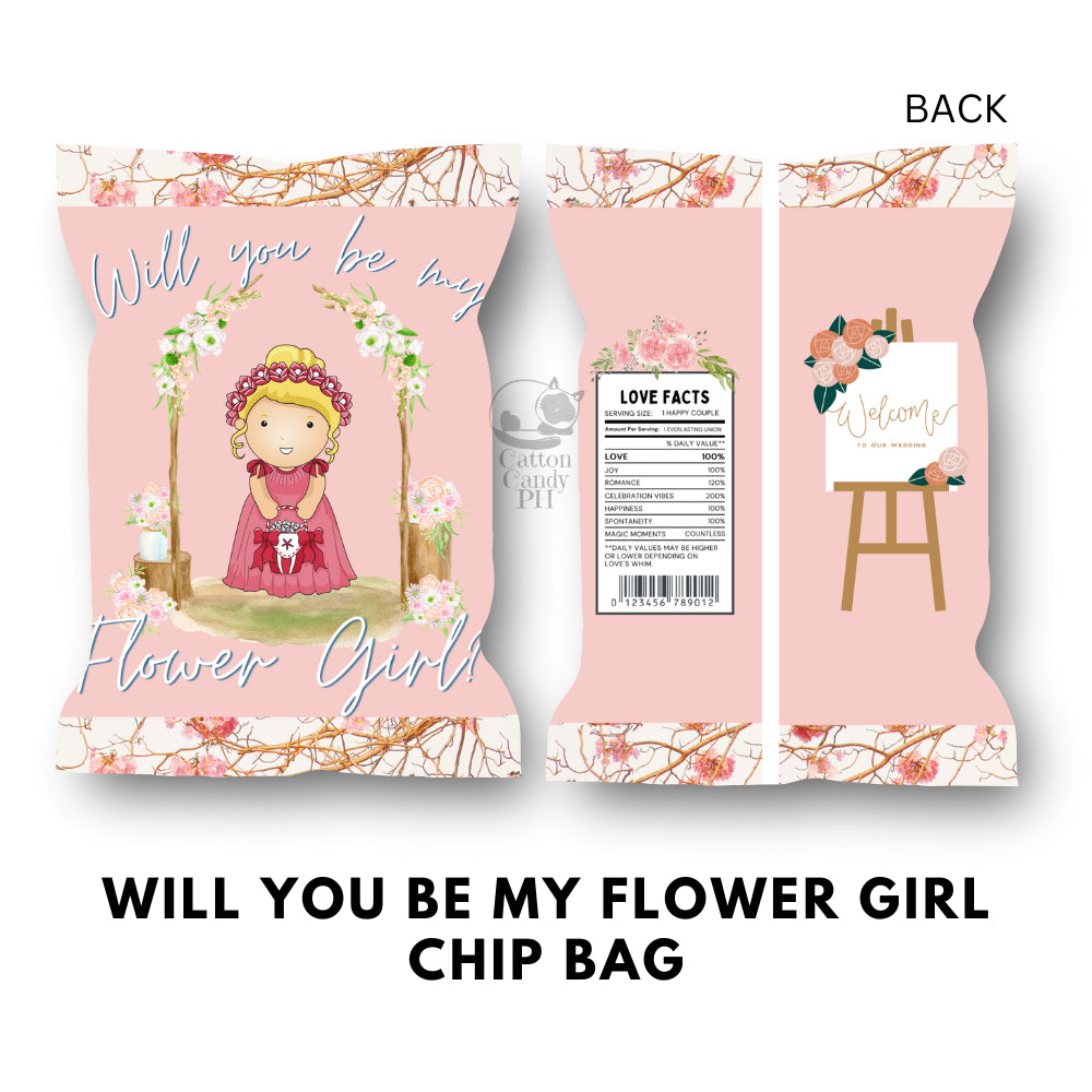 Bridesmaid Groomsman Flower Girl Ring Bearer Wedding Sponsors Proposal Gift Chip Bag