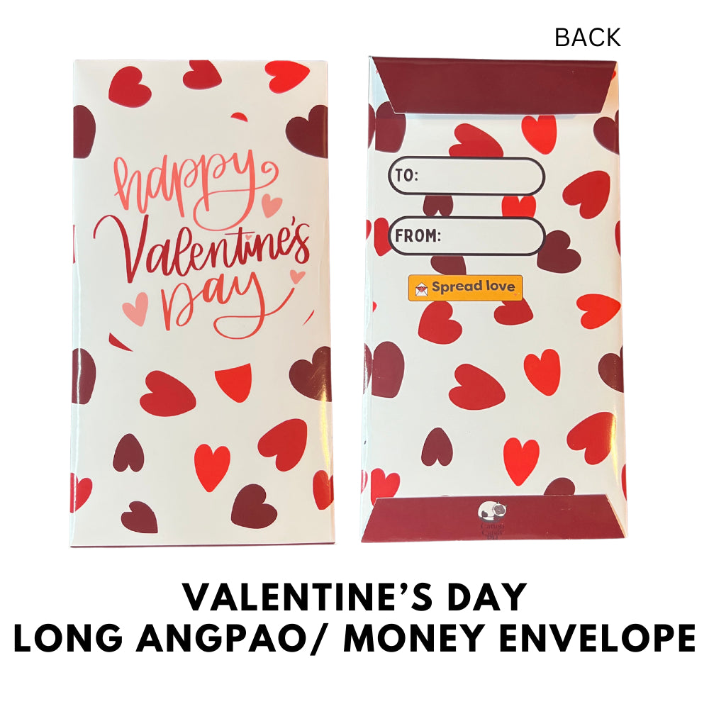 Valentine's Day Long Angpao Money Envelope: Festive Cash Gift Holder for Holiday Giving