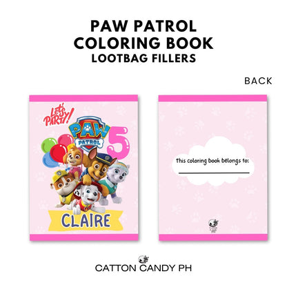 Personalized coloring book loot bag fillers Party favors Birthday Souvenirs