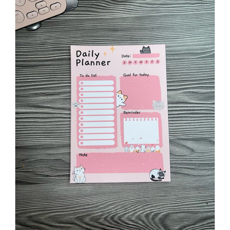 Cat Design Daily Planner Notepad
