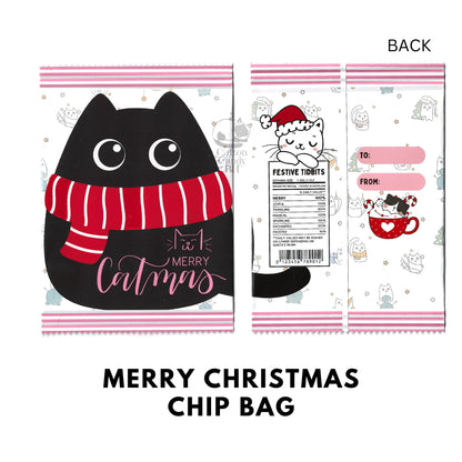 Christmas Santa Claus Reindeer Elf New Year Cute Chip Bag Loot Bag Party Holiday Favor